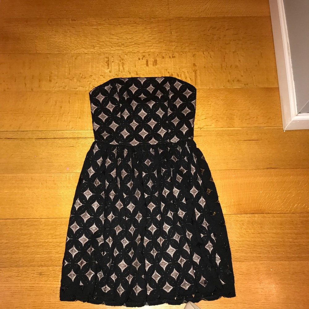 Strapless black dress